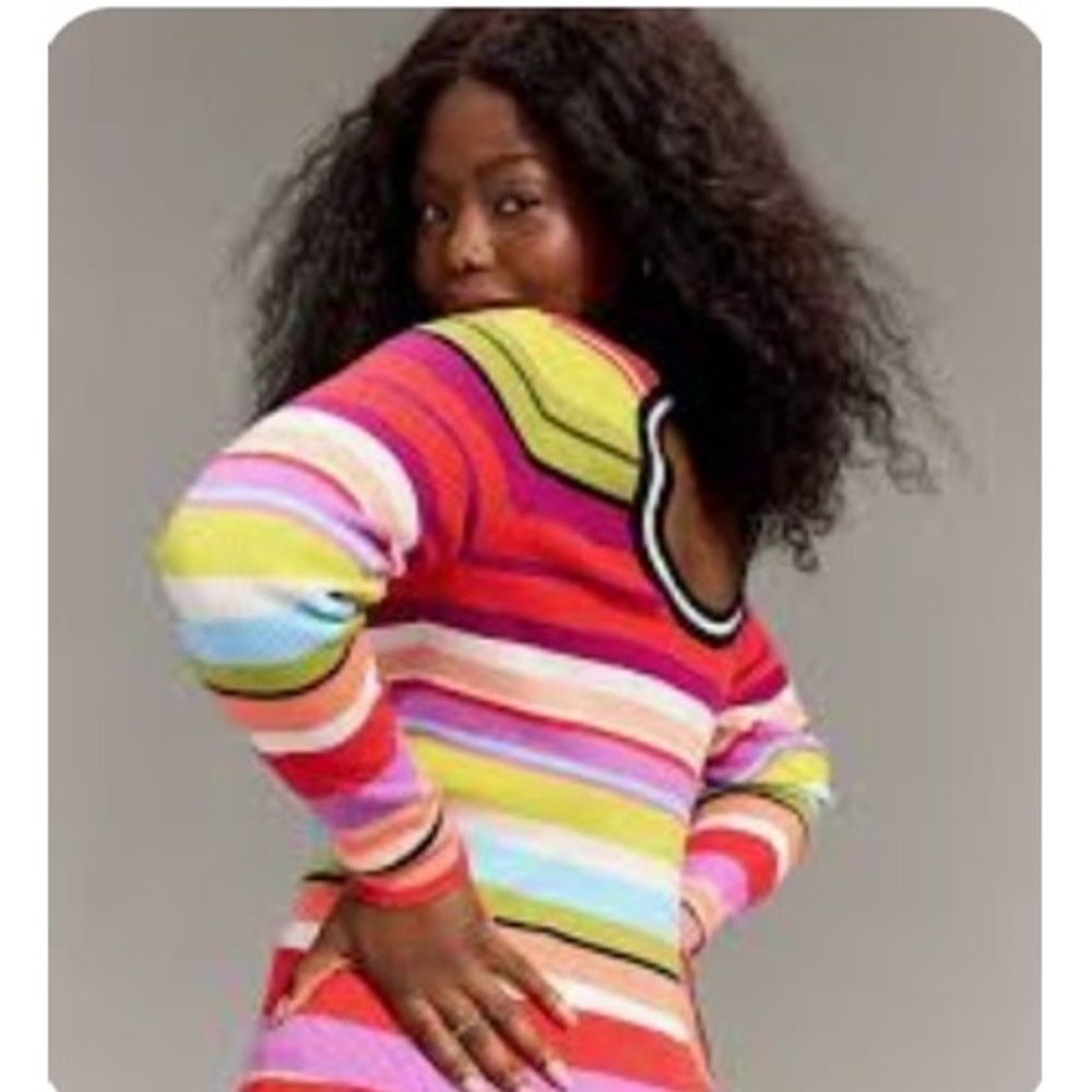 Old Navy x Christopher John Rogers Multicolor Striped Sweater and Skirt Set XXL - Picture 3 of 11
